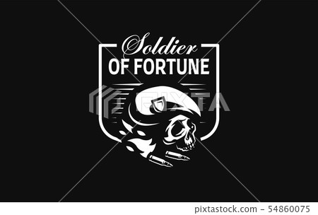 Skull in a military beret  54860075