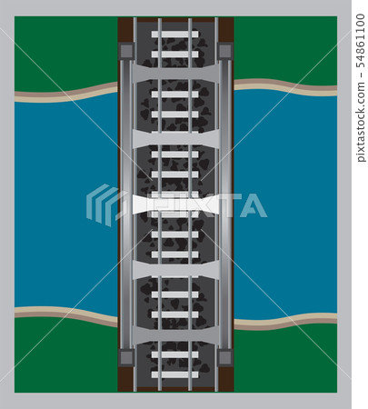 top view of railway bridge vector - Stock Illustration [54861100] - PIXTA