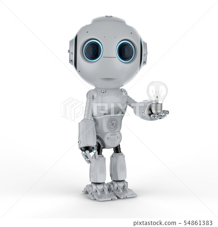 mini robot with lightbulb mini robot with lightbulb 54861383