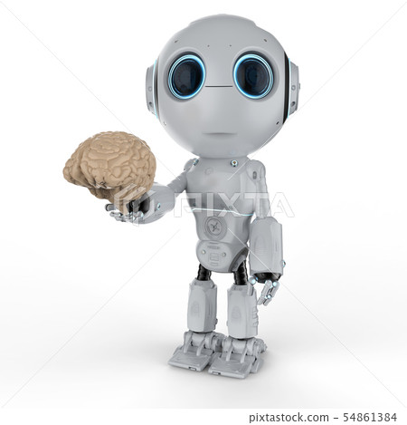 mini robot hold brain 54861384