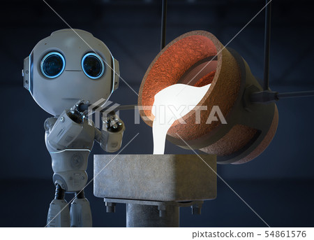 robot with molten metal 54861576