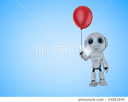 mini robot with balloon mini robot with balloon 54861645