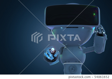 mini robot with vr headset mini robot with vr headset 54861652