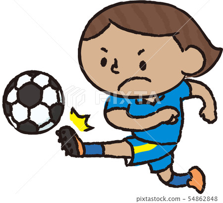 踢足球的亞裔女孩 54862848