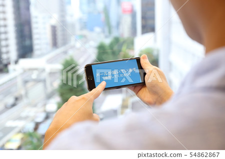 Smartphone business scene Concierge function Mail incoming call 54862867