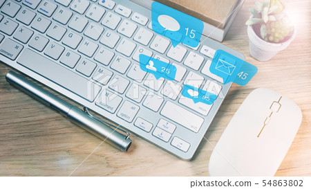 social media symbol for  technology content. 54863802