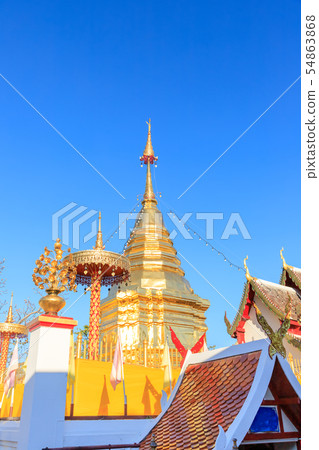 Buddha relic pagoda at Wat Phra That Doi Kham Buddha relic pagoda at Wat Phra That Doi Kham 54863868