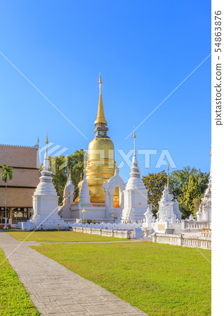 Pagodas at Wat Suan Dok Temple in Chiang Mai, 54863876