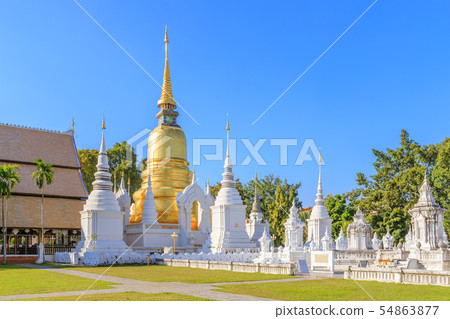 Pagodas at Wat Suan Dok Temple in Chiang Mai, Pagodas at Wat Suan Dok Temple in Chiang Mai, 54863877