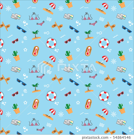 Seamless in tropical pattern with Summer concept a - Stock Illustration ...