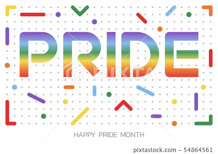 LGBT Pride Month illustration with typography text LGBT Pride Month illustration with typography text 54864561