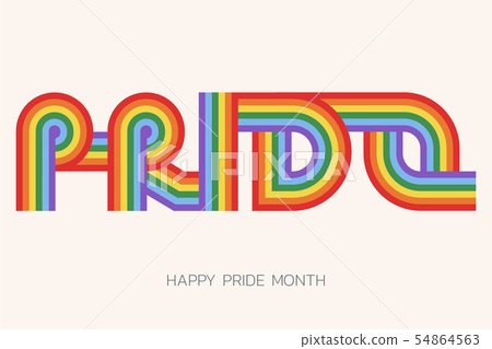 LGBT Pride Month illustration with typography text LGBT Pride Month illustration with typography text 54864563