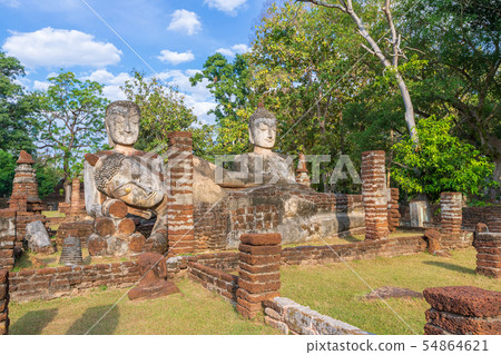 Group of Buddha statues at Wat Phra Kaeo temple in 54864621