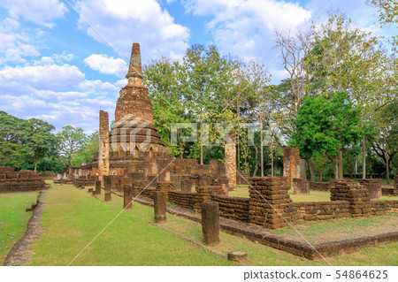Wat Phra Kaeo temple in Kamphaeng Phet Historical Wat Phra Kaeo temple in Kamphaeng Phet Historical 54864625