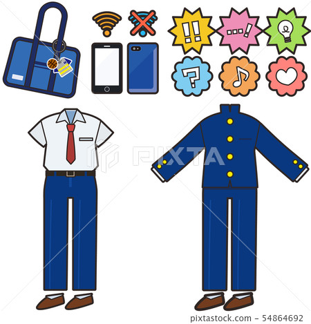 Schoolboy's Summer / Winter Uniform (Shirt / School Run) and Item Set 54864692