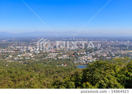Aerial view of Chiang Mai city from Doi Suthep Aerial view of Chiang Mai city from Doi Suthep 54864923