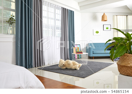 Curtain, bed, futon, interior decoration, bear doll Curtain, bed, futon, interior decoration, bear doll 54865154