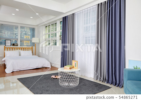 Curtains, beds, blankets, interior decoration, 54865271