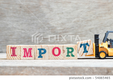 Toy forklift hold letter block t to word import 54865465