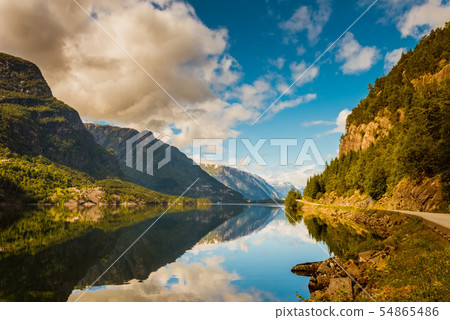 Hardanger Fjord Norway landscape. Hardanger Fjord Norway landscape. 54865486