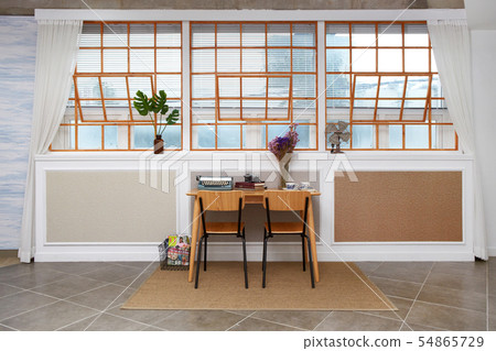 windows, tables, chairs, 54865729