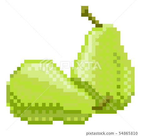 Pear Pixel Art 8 Bit Video Game Fruit Icon - Stock Illustration ...