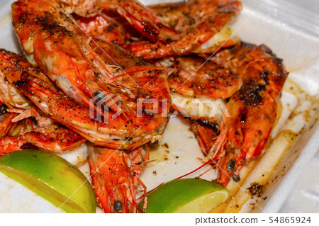 grilled argentinian king prawns seasoned whole 54865924
