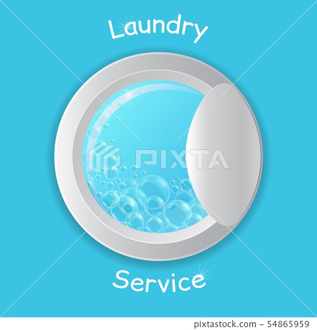 Vector realistic washing-machine door Vector realistic washing-machine door 54865959