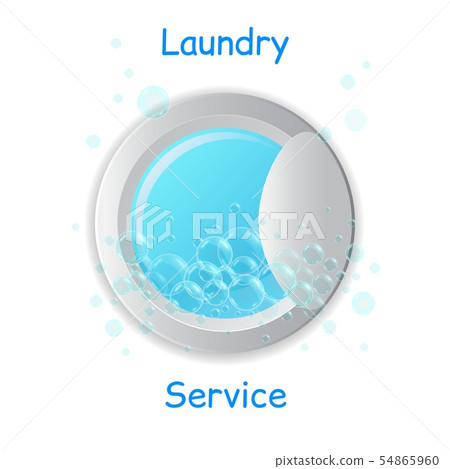Vector realistic washing-machine door with soup Vector realistic washing-machine door with soup 54865960