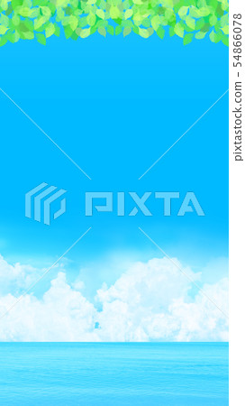 Clouds and leaves floating over the sea and clear sky 54866078