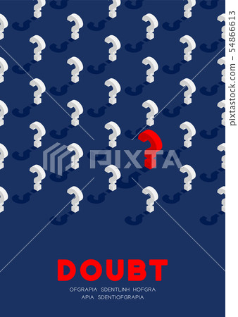 Question mark symbol 3D isometric pattern, Doubt 54866613