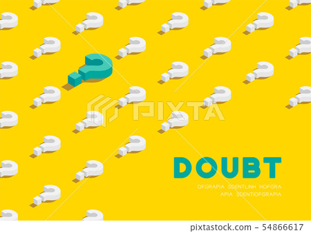 Question mark symbol 3D isometric pattern, Doubt 54866617
