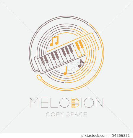 Melodion, music note with line staff circle shape Melodion, music note with line staff circle shape 54866821