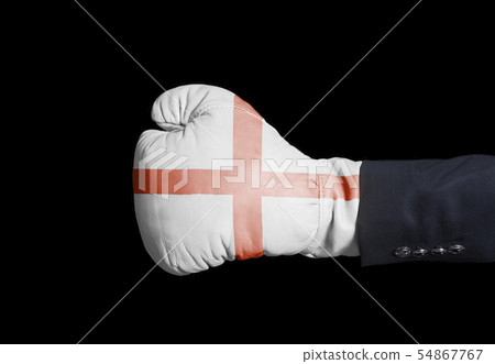 Male hand in Boxing glove with english flag 54867767