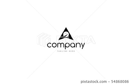 Vector black logo which depicts a planet against which a rocket flies in the center of the arrow Vector black logo which depicts a planet against which a rocket flies in the center of the arrow 54868086