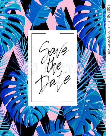 Save the date wedding lettering postcard. 54868808