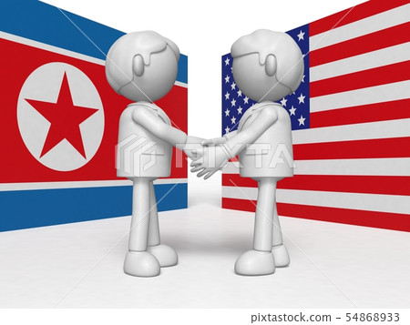 US and North Korea shaking hands 54868933