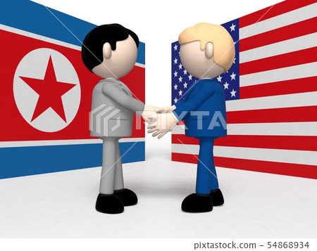 US and North Korea shaking hands 54868934