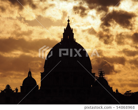 Vatican St. Peter's Basilica Silhouette St. Peter's Basilica, Vatican 54868968