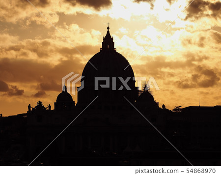梵蒂岡聖彼得大教堂剪影聖彼得大教堂,梵蒂岡 梵蒂岡聖彼得大教堂剪影聖彼得大教堂,梵蒂岡 54868970