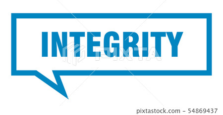 integrity sign. integrity square speech bubble. 54869437