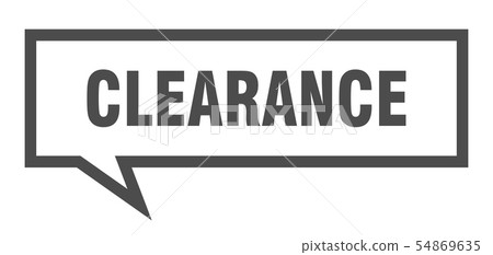 clearance sign. clearance square speech bubble. 54869635