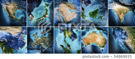 Planet Earth geography map set - Stock Illustration [54869935] - PIXTA