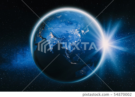 Asia city lights map Asia city lights map 54870002
