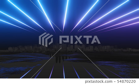 Abstract night city 3D illustration Abstract night city 3D illustration 54870220
