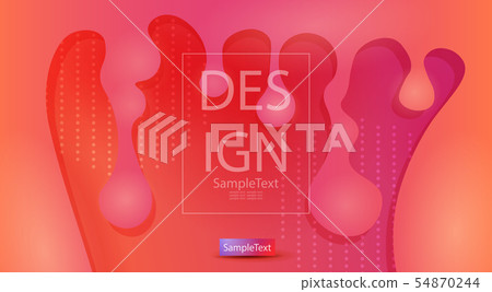 Orange background with hanging abstract oval shapes, pendants 54870244