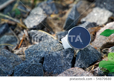 Sport watch for triathlon on the granite gravel 54870680
