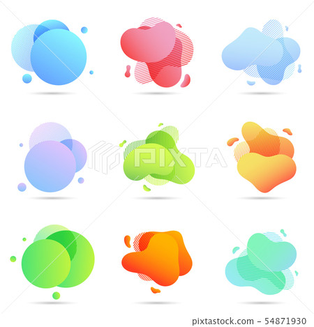 Set of liquid color abstract geometric shapes - Stock Illustration ...