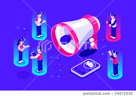 Isometric business advertising promotion Isometric business advertising promotion 54872030