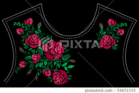 Fashion floral embroidery. Fashion floral embroidery. 54872155